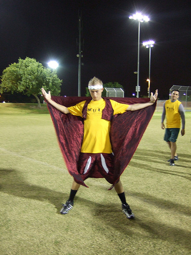 Ultimate player dressed as...a flying carpet?