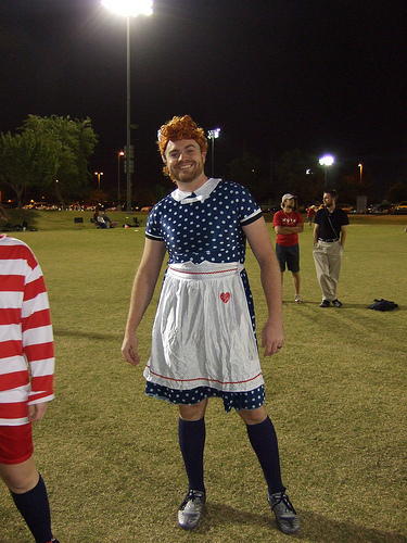 Ultimate player dressed as Lucille Ball