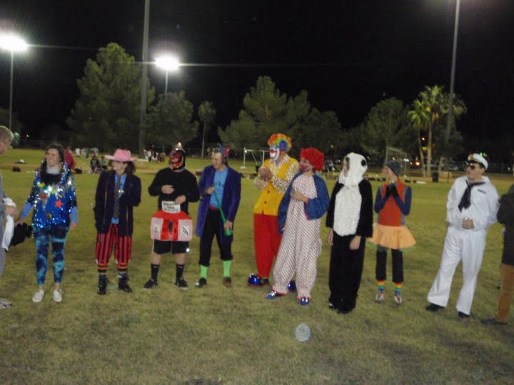 Ultimate players dressed in Halloween costumes.