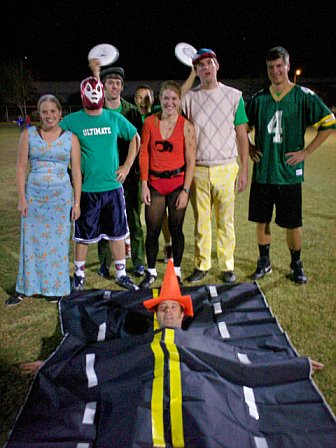 Tuesday night players in Halloween costumes