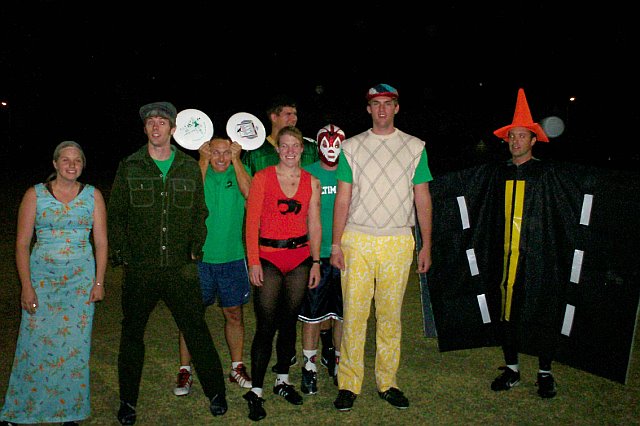 Tuesday night ultimate players dressed for Halloween
